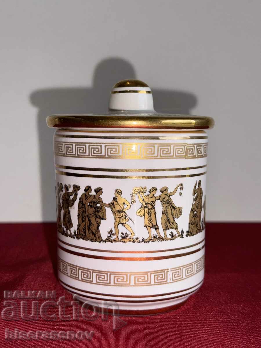 Porcelain Jar || HAND MADE IN GREECE 24K GOLD