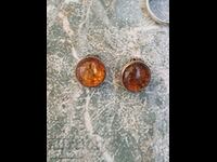 Ασημένια σκουλαρίκια Κεχριμπάρι σκουλαρίκια