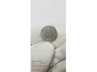Monedă de argint imperială rusă foarte rară 25 de copeici 1875