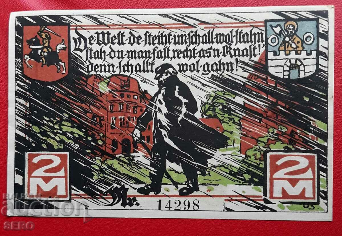 Bancnotă-Germania-Schleswig-Holstein-Marne-2 mărci 1922