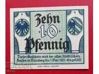 Banknote-Germany-Bavaria-Nuremberg-10 Pfennig 1920