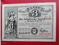 Банкнота-Германия-С.Рейн-Вестфалия-Ксантен-3 марки 1922