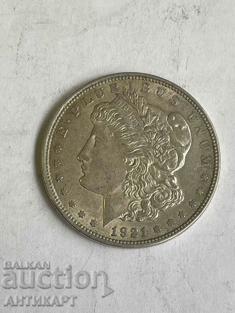 USA one dollar dollar silver coin 1921 D