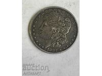 САЩ  един долар dollar сребърна монета 1882 с удар