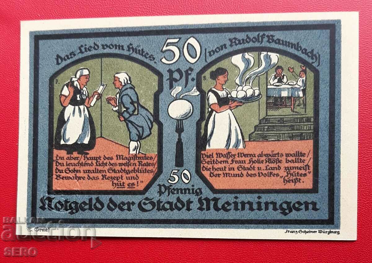 Банкнота-Германия-Саксония-Майнинген-50 пфенига 1921