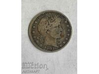 USA half dollar silver coin 1901