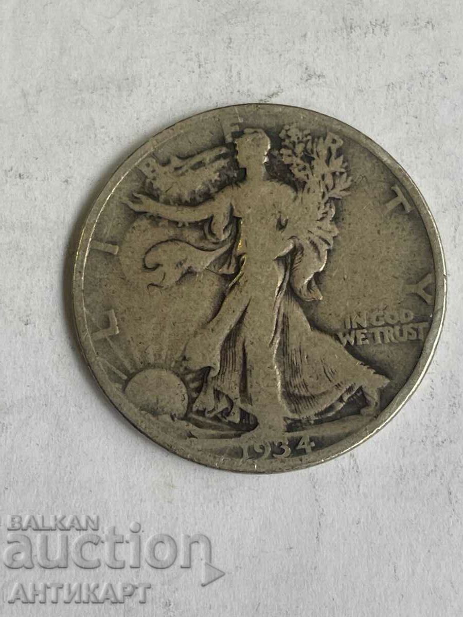 САЩ  half долар dollar сребърна монета 1934