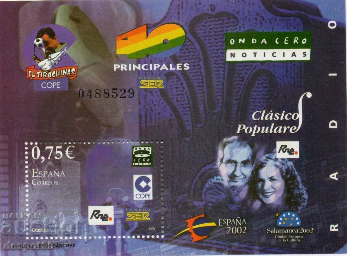 2002. Spania. Expoziție Filatelica Espana 2002 - Radio. Bloc.
