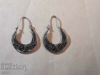Old silver earrings - filigree. Renaissance type of jewelry