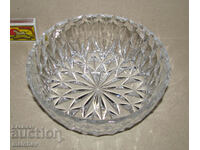 Old leaded crystal glass bowl, excellent