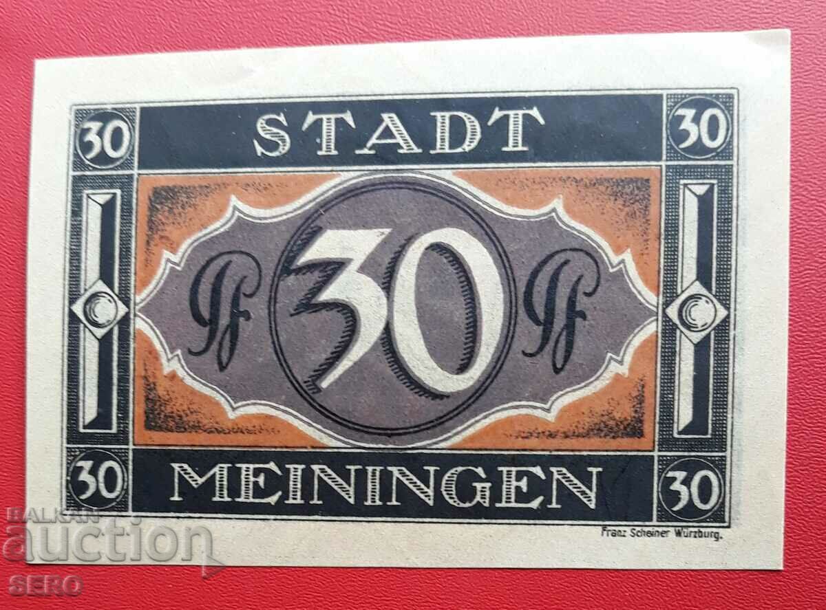 Τραπεζογραμμάτιο-Γερμανία-Σαξονία-Μάινινγκεν-30 Pfennig 1921