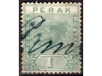 GB/Malaya/Perak-1892-classic stamp-tiger leap, ink