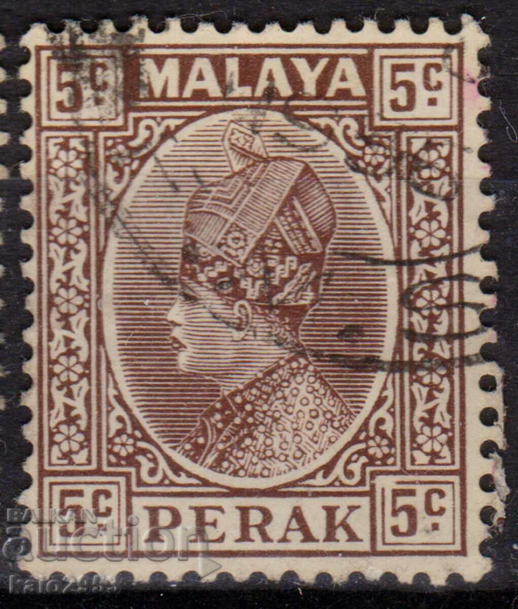 GB/Malaya/Perак-1935-Редовна-Султан Искандър,клеймо