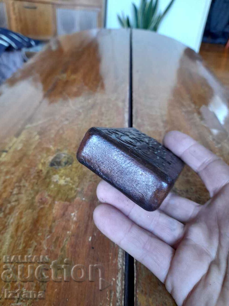 Old leather snuffbox for cigarettes, case - 5