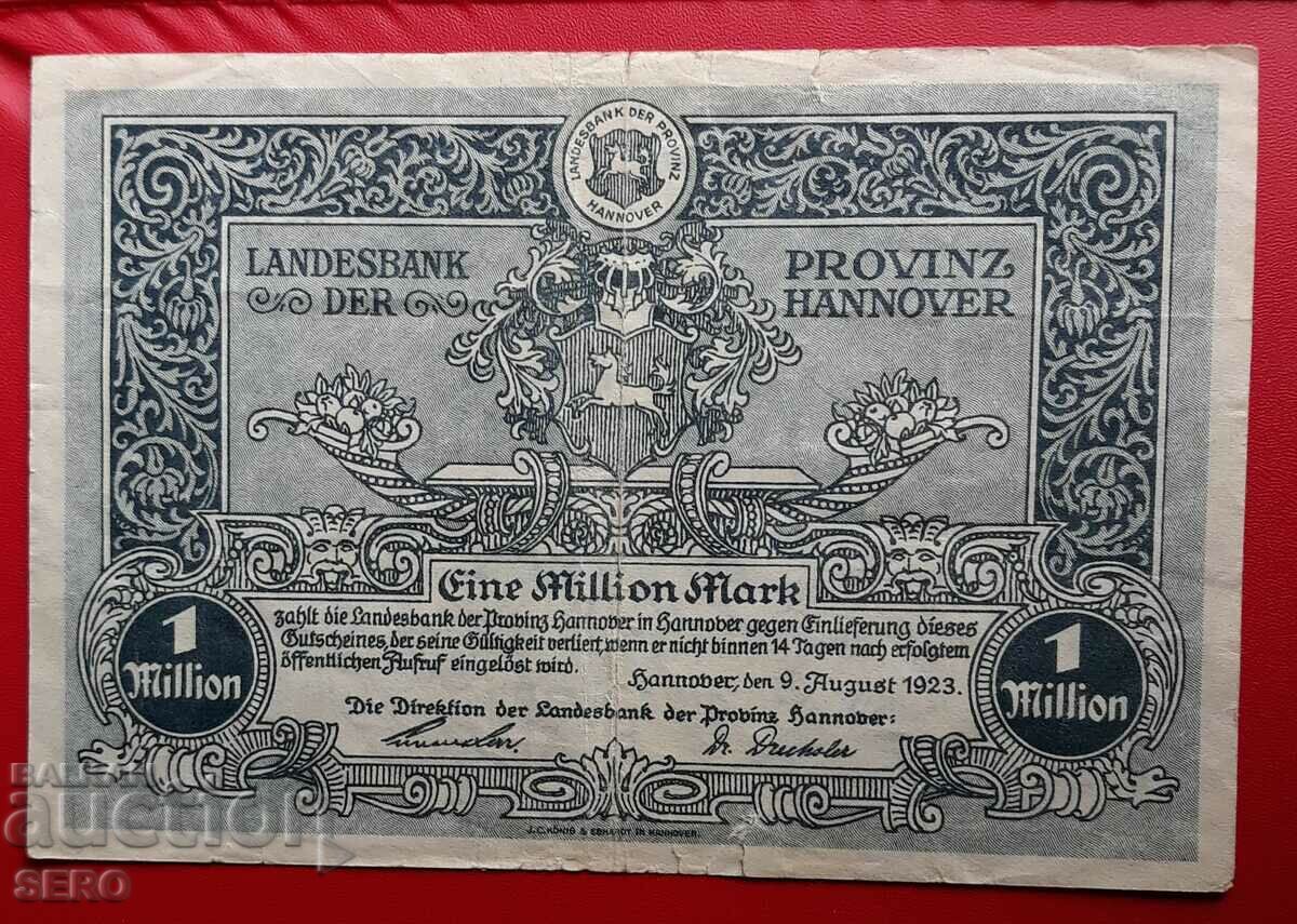 Banknote-Germany-Saxony-Hanover-1 million marks 1923