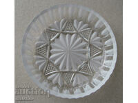 Mini Glass Sweet Saucer Hand Engraved, Excellent