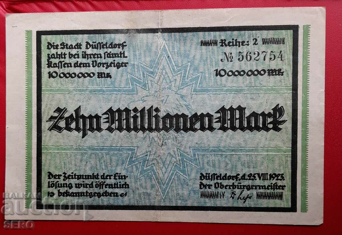 Τραπεζογραμμάτιο-Γερμανία-S.Rhine-Westphalia-Düsseldorf-10 εκ. μ. 1923