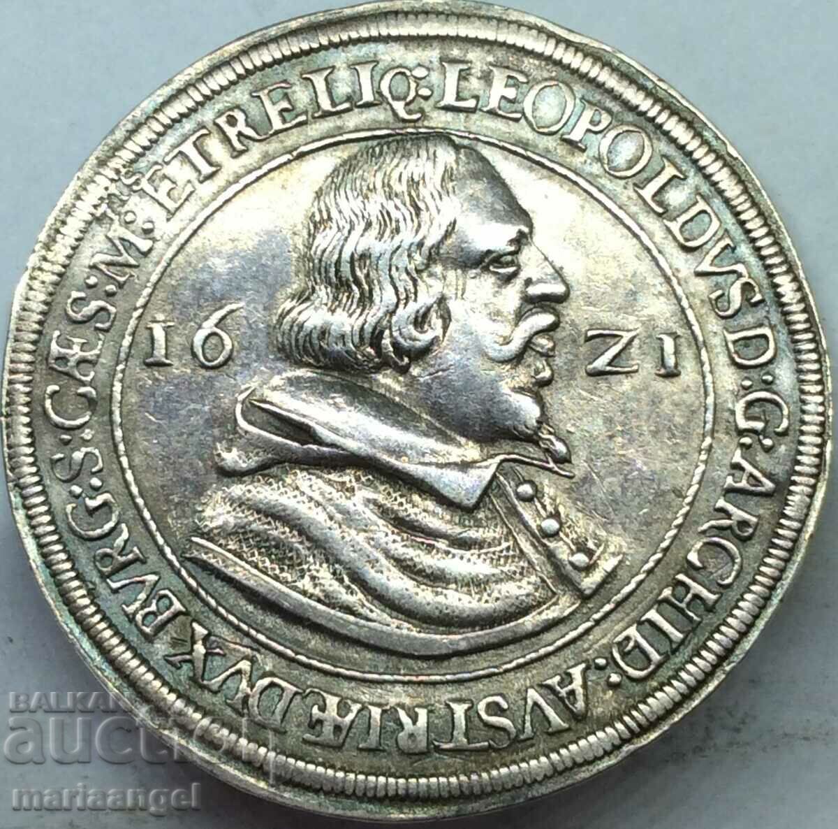 1 Thaler 1621 Austria Hall Tyrol Archduke Leopold 28.08g silver