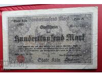 Банкнота-Германия-С.Рейн-Вестфалия-Кьолн-100 000 м. 1923