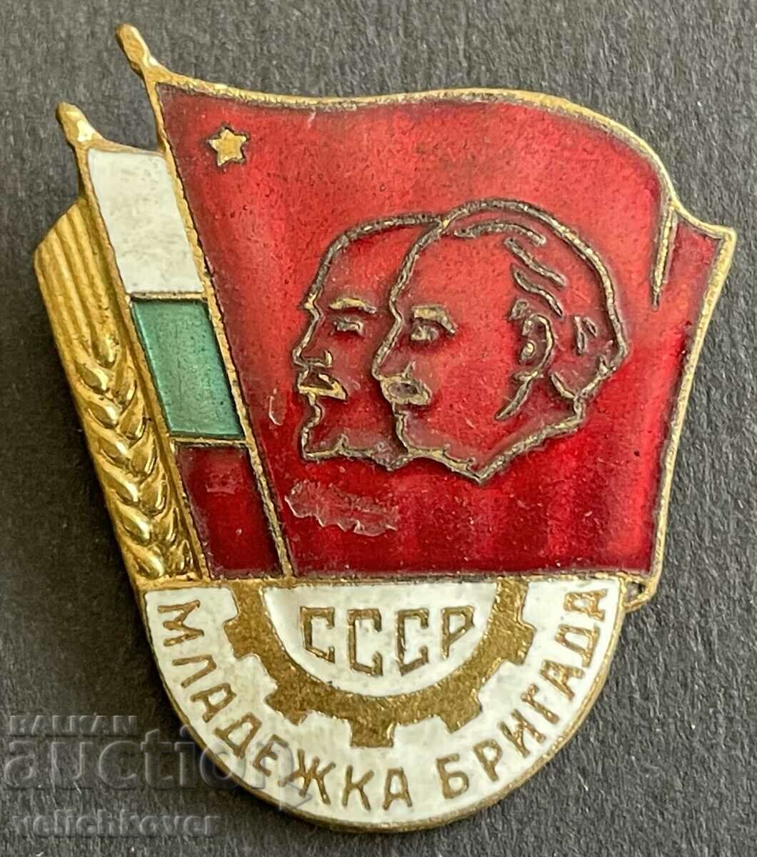 37324 Bulgaria sign Youth Brigade USSR NRB enamel