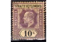 GB/Malaya/Str.Settlements-1902-KE VII, σφραγίδα κίτρινο βιολετί