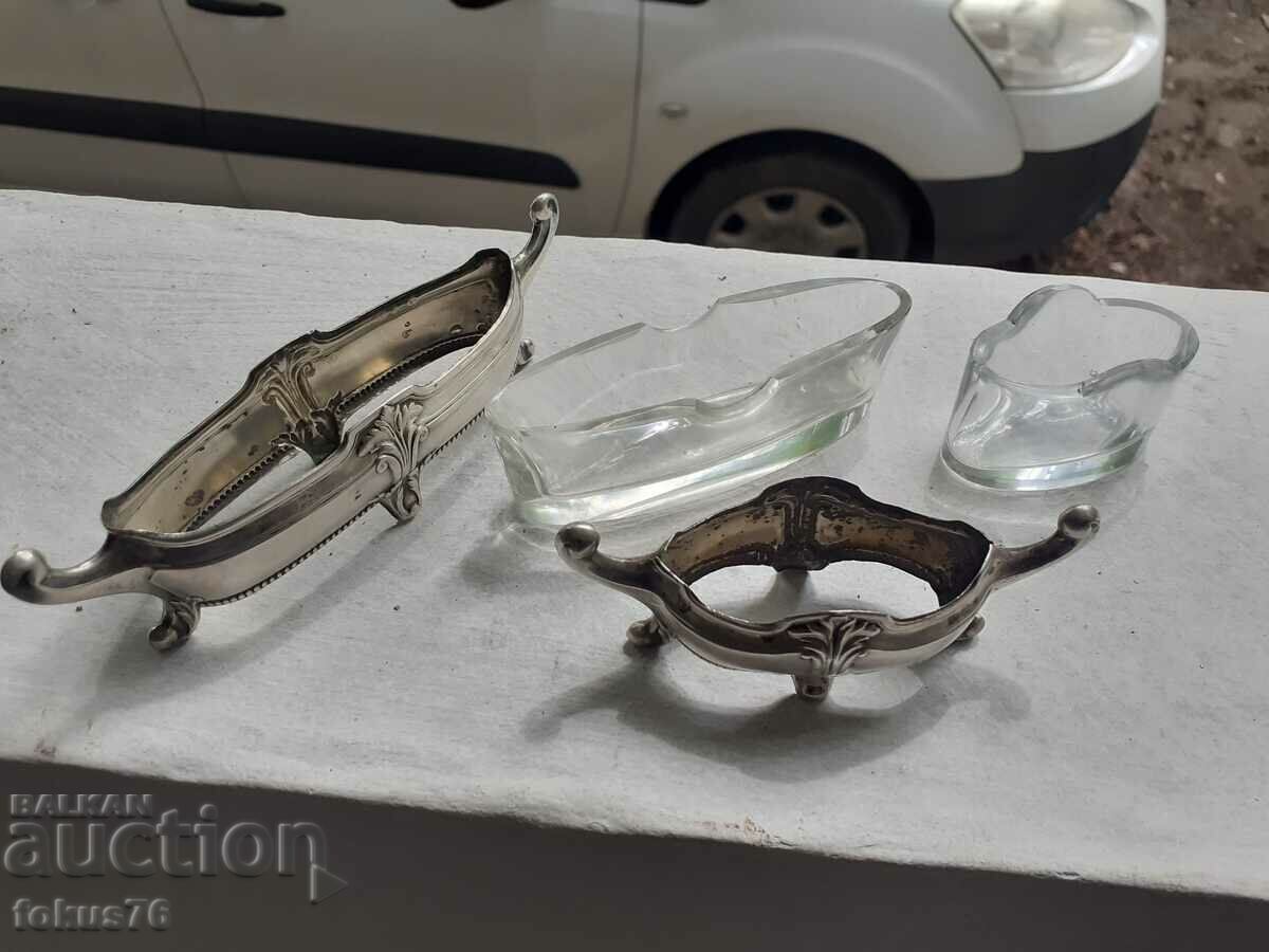 Delivery of Two small old antique silver caviar dishes Delivery of Two small old antique silver caviar dishes