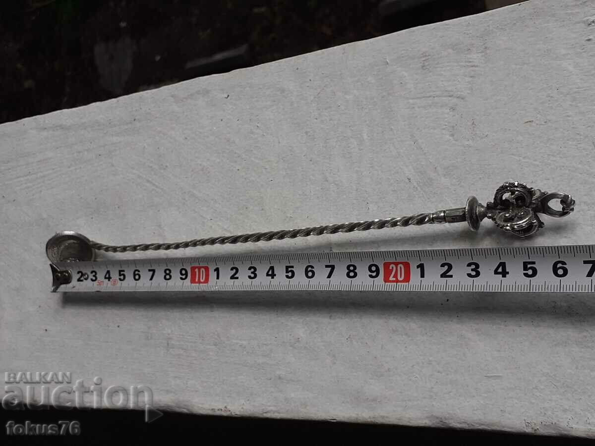 Old Ottoman Silver Tugra Sugar Spoon - 6 Old Ottoman Silver Tugra Sugar Spoon - 6