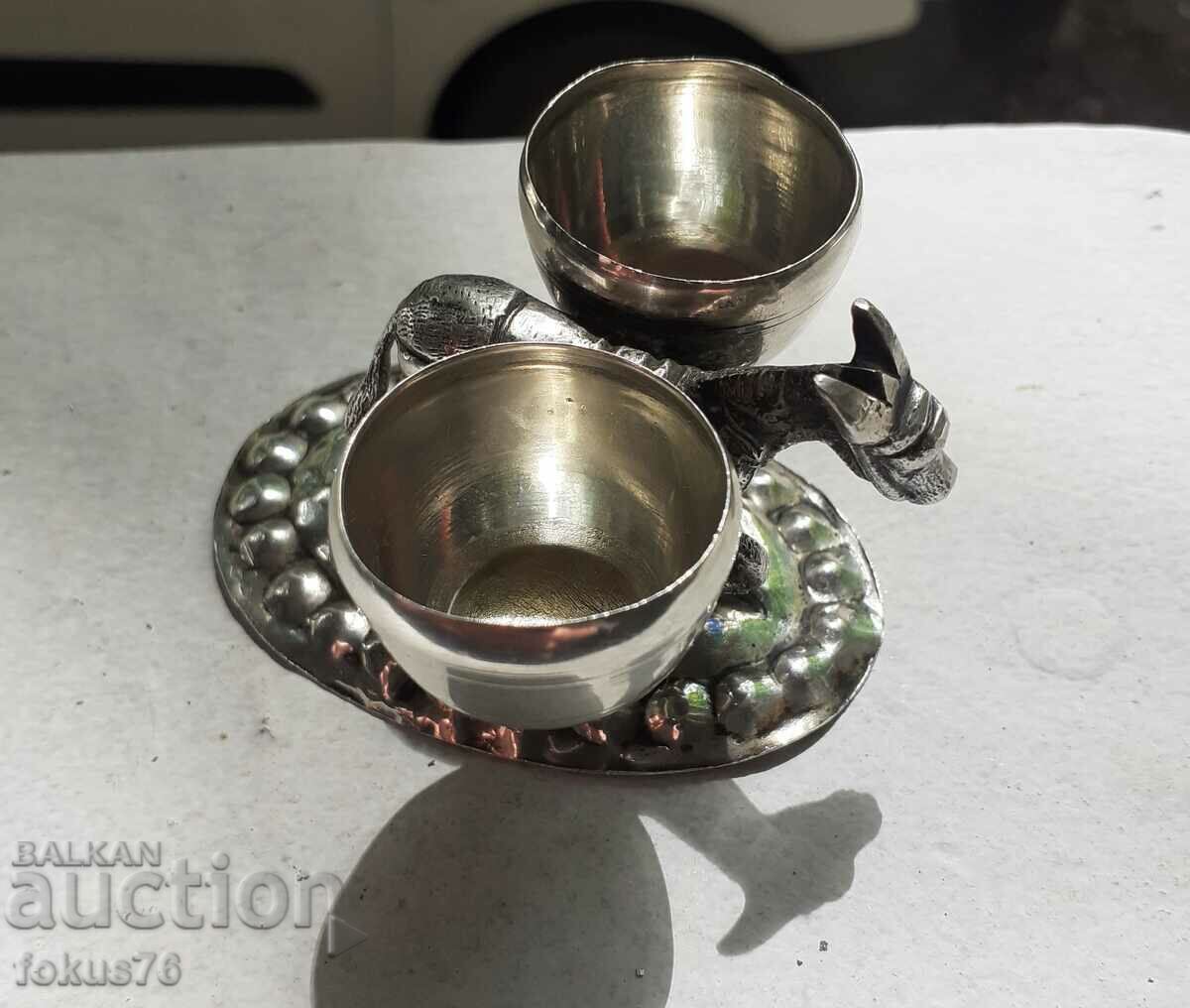 Auction Old small antique silver salt shaker with donkey markings Auction Old small antique silver salt shaker with donkey markings
