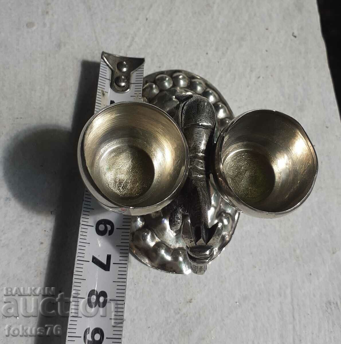 Old small antique silver salt shaker with donkey markings - 6 Old small antique silver salt shaker with donkey markings - 6