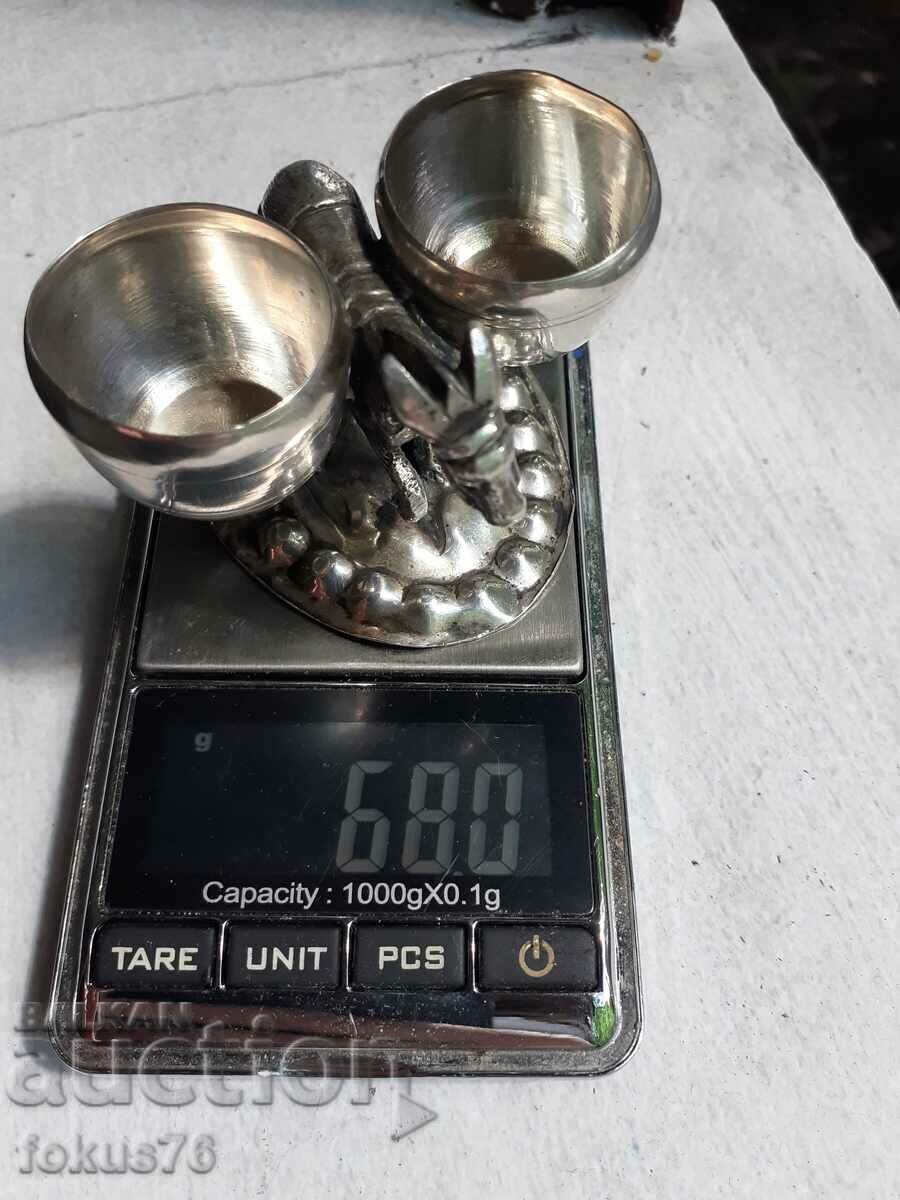 Old small antique silver salt shaker with donkey markings - 7 Old small antique silver salt shaker with donkey markings - 7