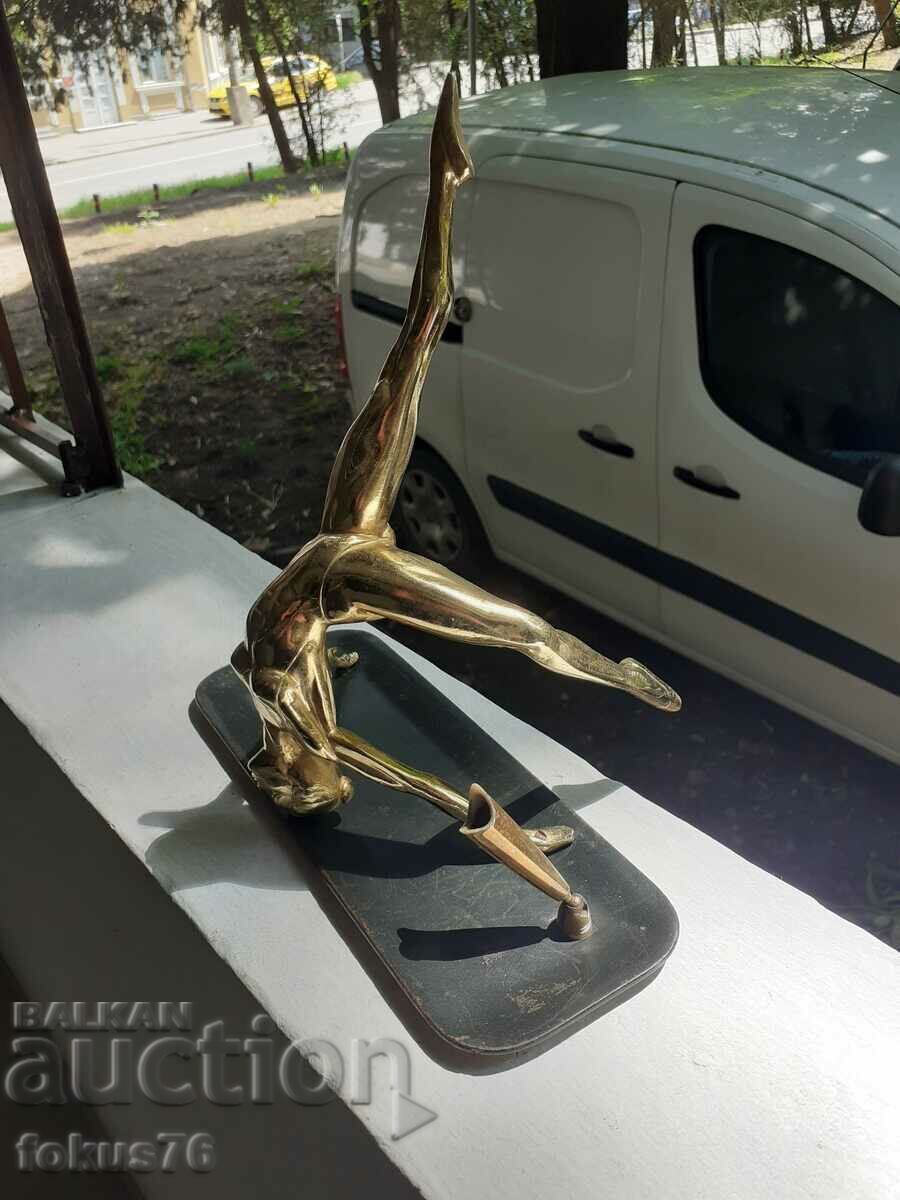 Old antique inkwell with ballerina figure statuette Old antique inkwell with ballerina figure statuette