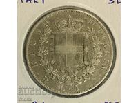 Italy 1877 R / Italy 5 lira 1877 R