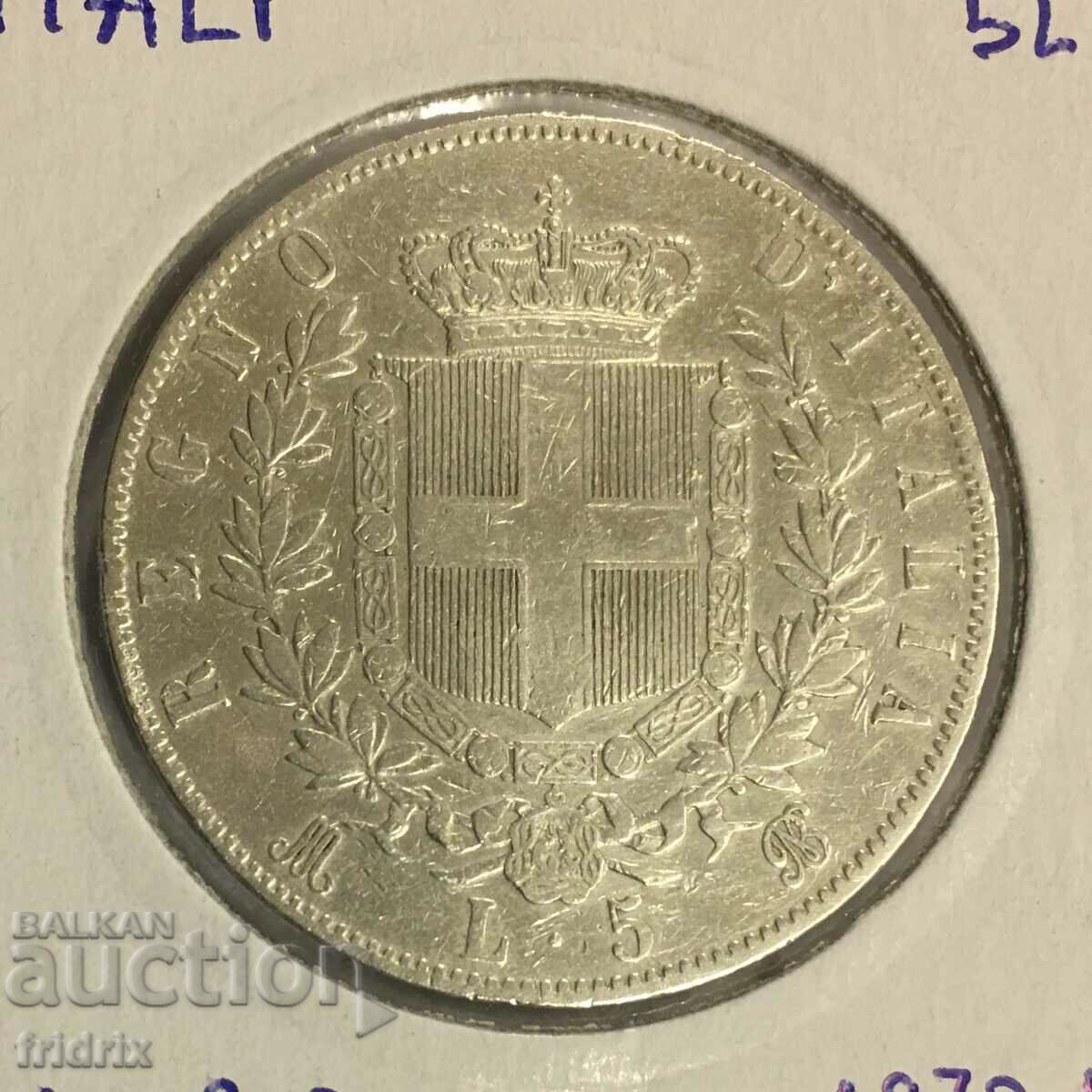 Italy 5 lira 1872 M / Italy 5 lira 1872 M