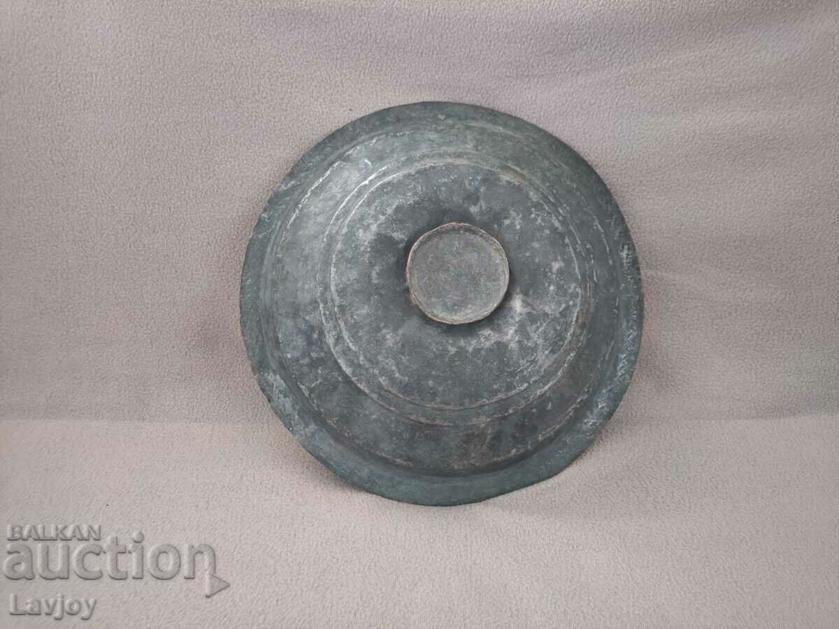 Copper old pot cover, plate with price 50.00 BGN | € 25.56 Copper old pot cover, plate with price 50.00 BGN | € 25.56