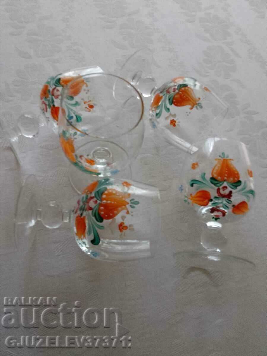Delivery of Vintage painted crystal glass glasses Dimensions height Delivery of Vintage painted crystal glass glasses Dimensions height