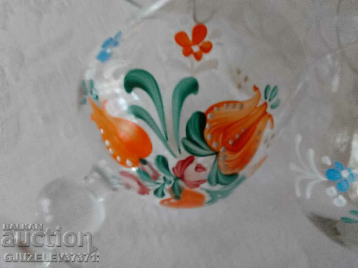 Vintage painted crystal glass glasses Dimensions height - 5 Vintage painted crystal glass glasses Dimensions height - 5
