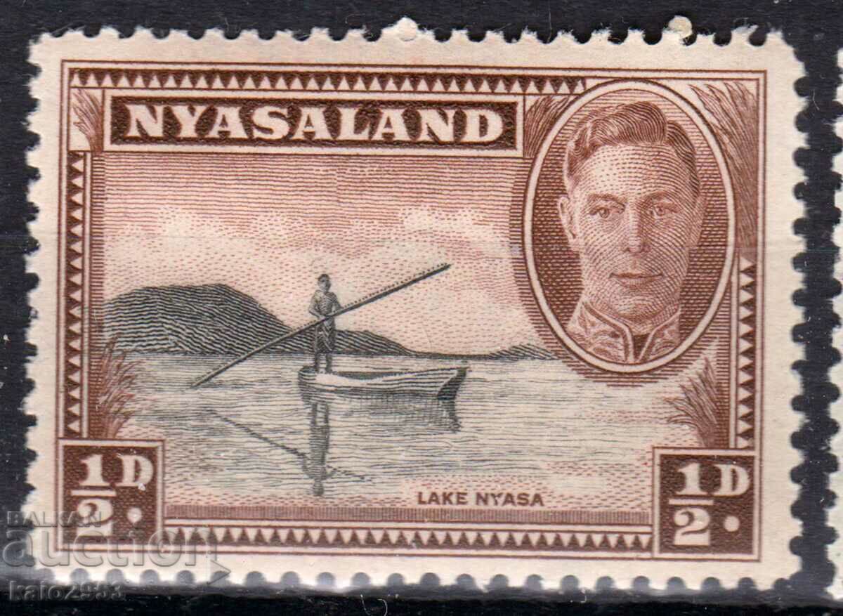GB/Nyasaland-1945-KG VI-Редовна-морето на Ниаса,MLH