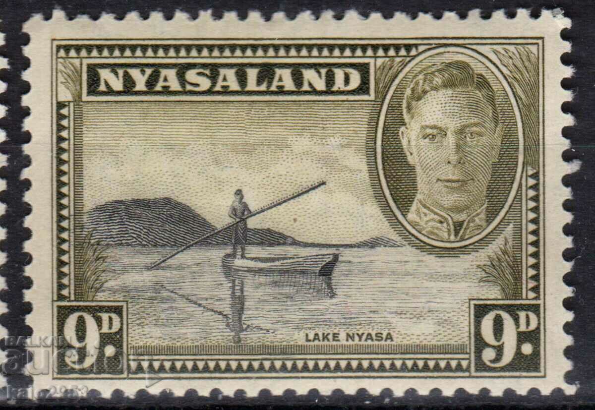GB/Nyasaland-1945-KG VI-Regular-Nyasa Sea,MLH
