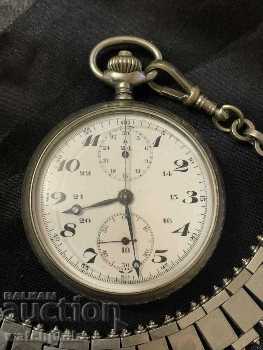 HEUER pocket chronograph, caliber 19, excellent condition. Rare