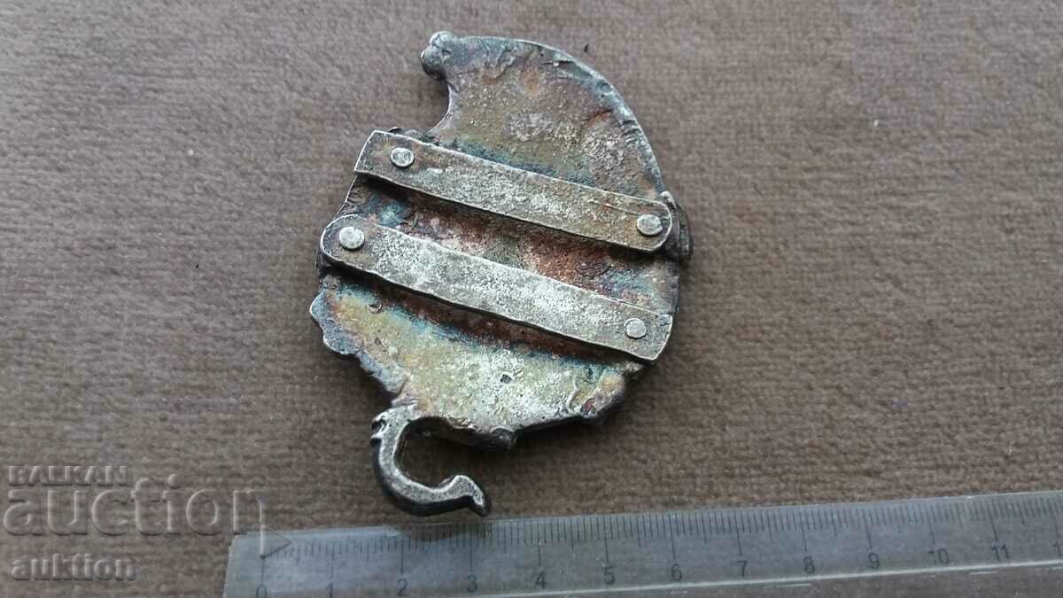 JUMĂTATE PAFTA - BRONZ PLACAT ARGINT - NOU-NOU - 7 JUMĂTATE PAFTA - BRONZ PLACAT ARGINT - NOU-NOU - 7