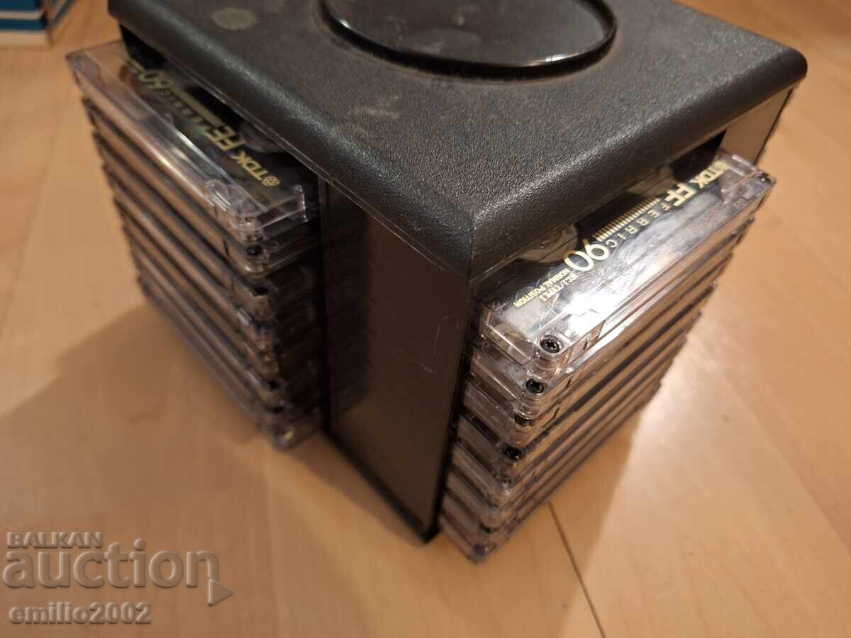 TDK and Sony audio cassettes 32pcs in a carousel stand - 5 TDK and Sony audio cassettes 32pcs in a carousel stand - 5