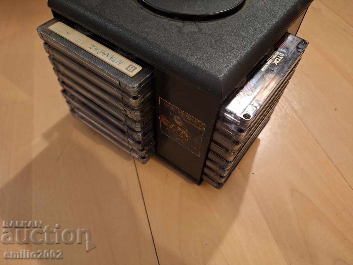 TDK and Sony audio cassettes 32pcs in a carousel stand - 6 TDK and Sony audio cassettes 32pcs in a carousel stand - 6