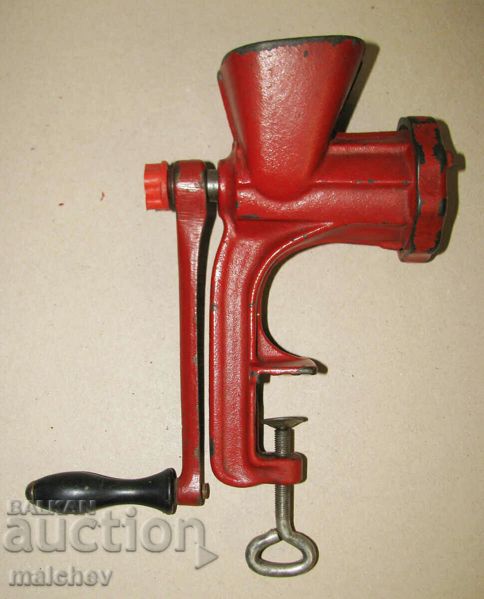 Meat grinder cast iron Romanian meat grinder, preserved