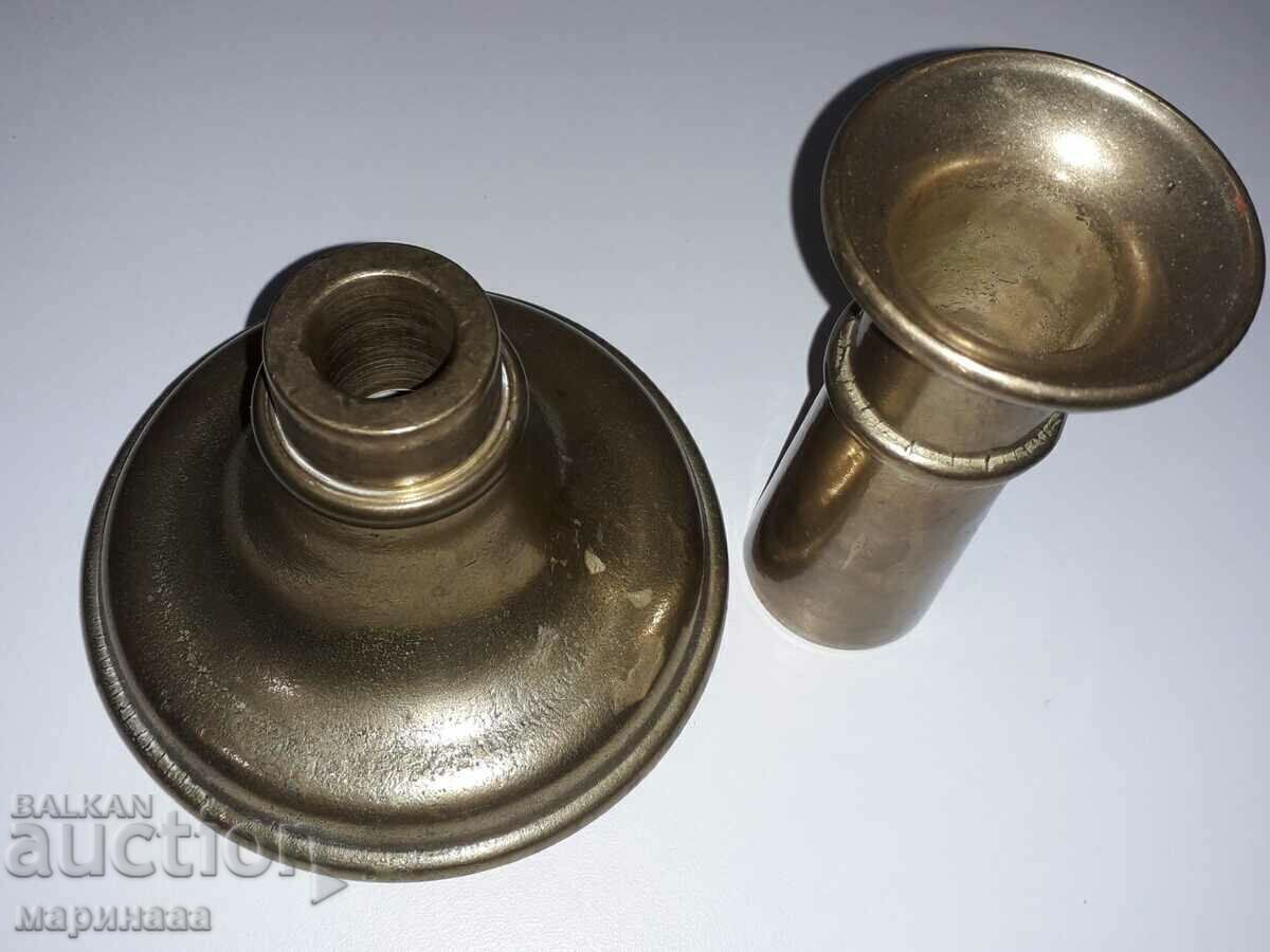 Delivery of MASSIVE 2-PIECE CANDLESTICK. BRASS. GERMANY Delivery of MASSIVE 2-PIECE CANDLESTICK. BRASS. GERMANY