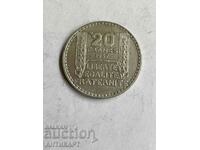 monedă de argint 20 franci 1933 Franța argint