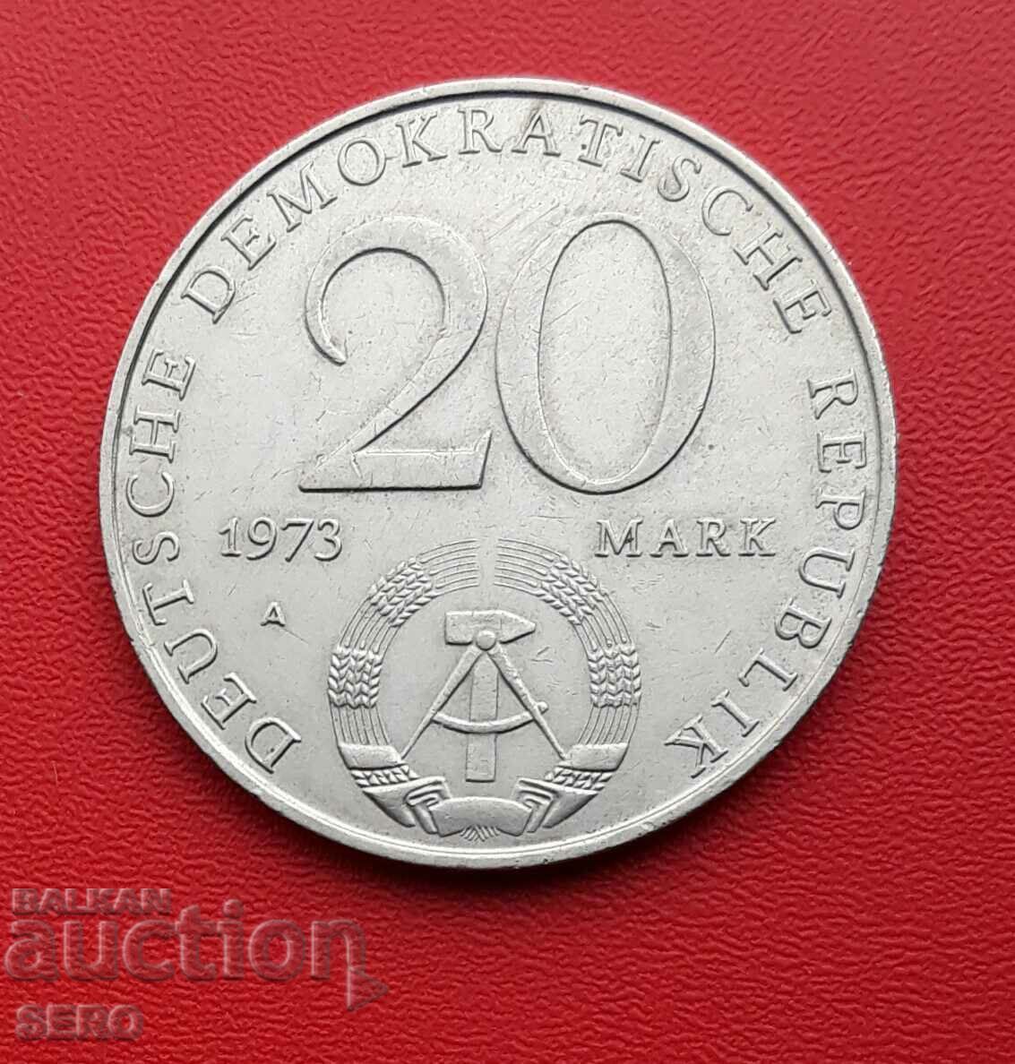 Germania-GDR-20 timbre 1973-Otto Grotewohl-politician