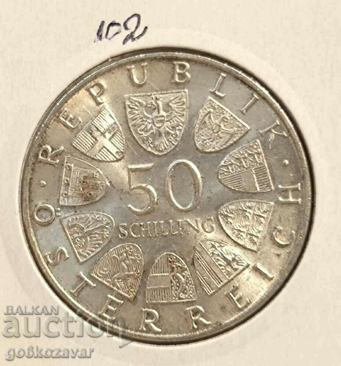 Austria 50 Shillings 1971 Silver 0.900