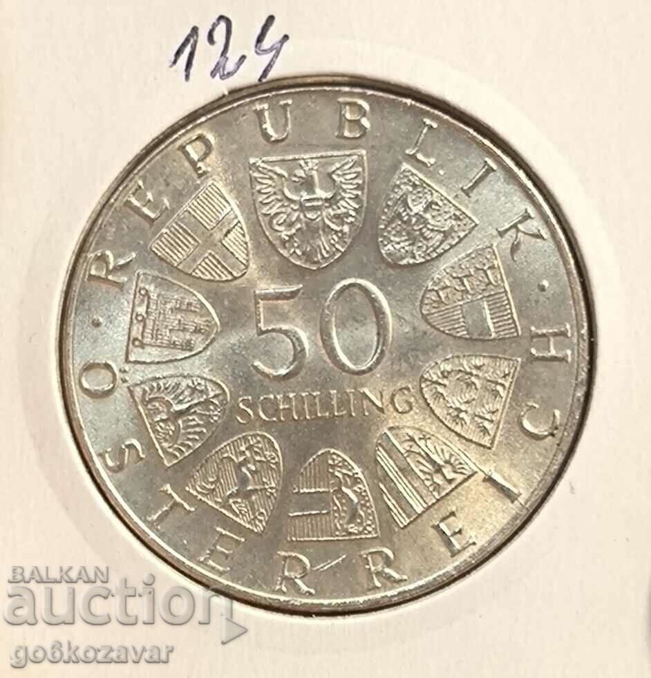 Австрия 50 шилинга 1973г Сребро 0,900