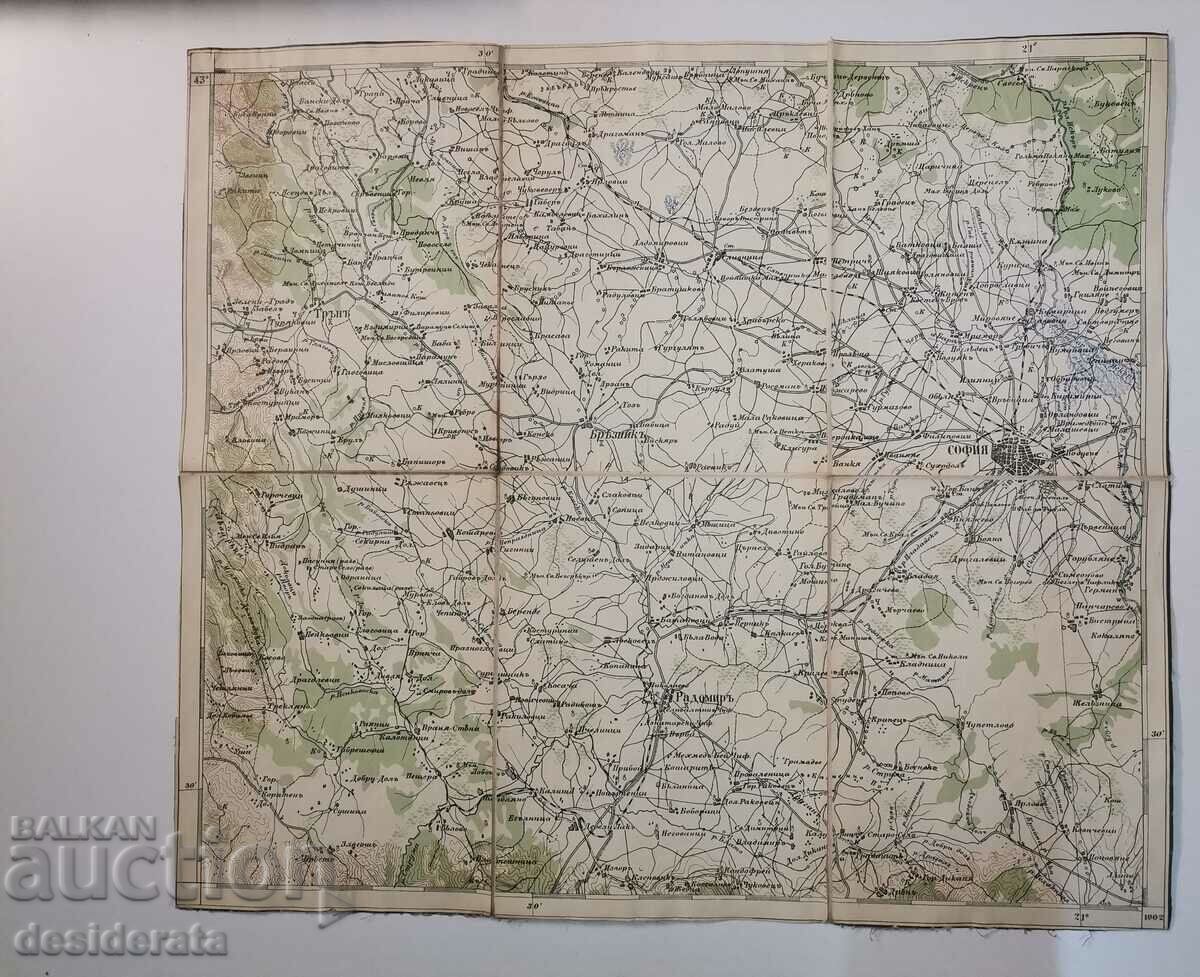 Карта на София и Легенда, 1902 г.