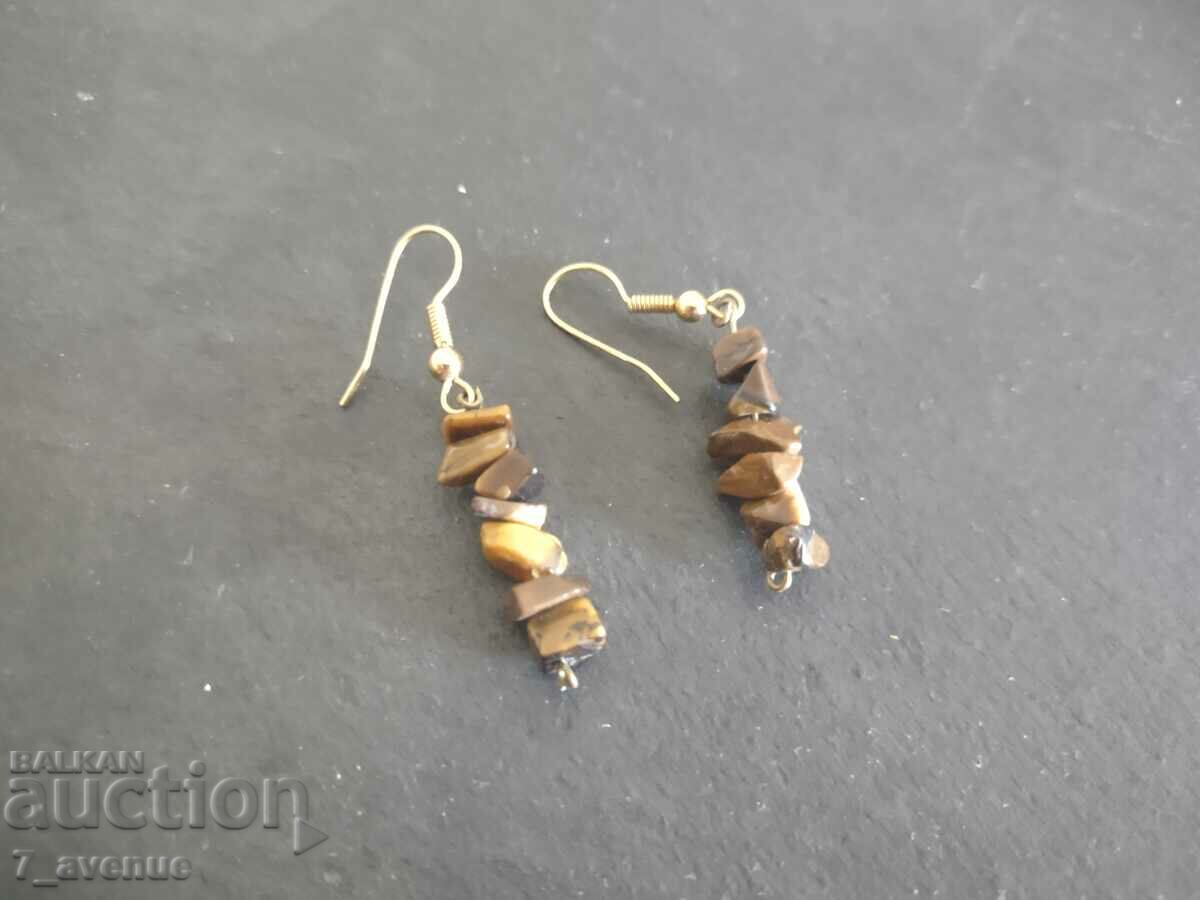 Gold-plated earrings, tiger's eye, natural stone, 16.05.2024 with price 29.00 BGN | € 14.83 Gold-plated earrings, tiger's eye, natural stone, 16.05.2024 with price 29.00 BGN | € 14.83